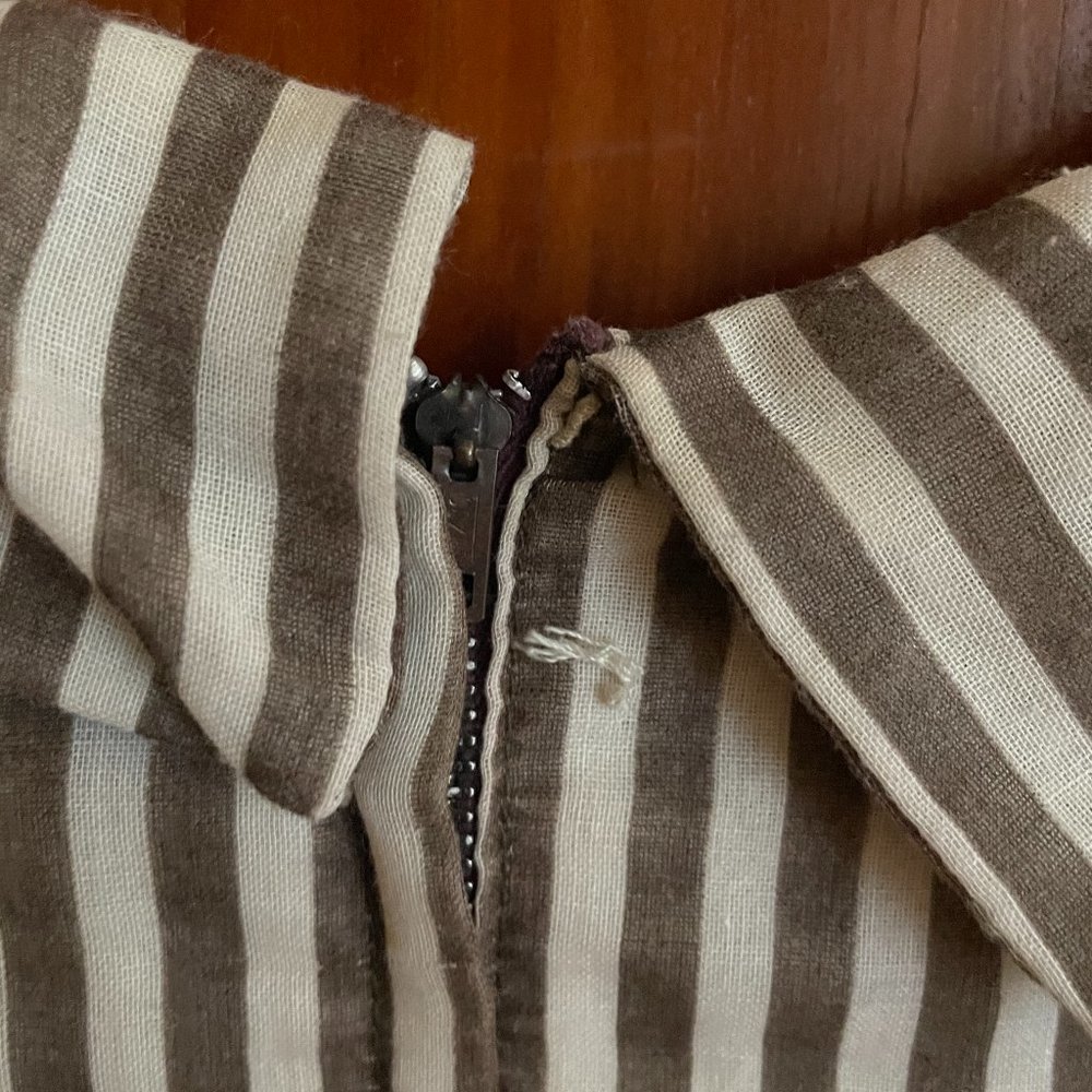 Vintage Striped Bow Collar Dress - Picture 7 of 8